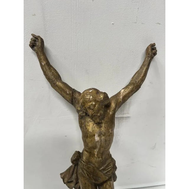 Christ in Carved and Gilded Wood, 19th Century For Sale - Image 3 of 16