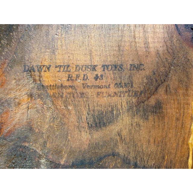 American 1970s Dawn ’Til Dusk Toys Vermont Handcrafted Folk Art Wooden Rocking Horse For Sale - Image 3 of 4