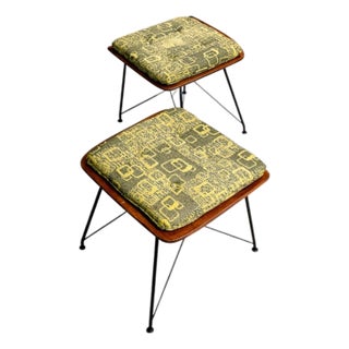 Pair of Brazilian Modern Stools Attributed to Carlo Hauner For Sale