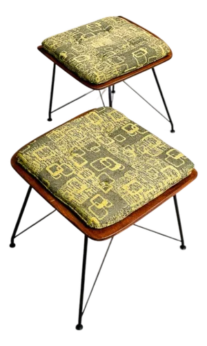 Pair of Brazilian Modern Stools Attributed to Carlo Hauner