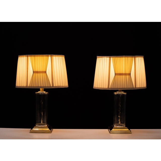 Glass Hollywood Regency Table Lamps, 1970s, Set of 2 For Sale - Image 7 of 9