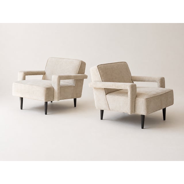 Paul Laszlo Pair of Paul Laszlo Style Lounge Chairs For Sale - Image 4 of 11