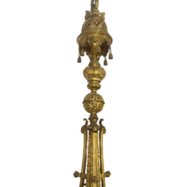 Impressive 19th Century French Gilt Bronze Chandelier For Sale - Image 9 of 10