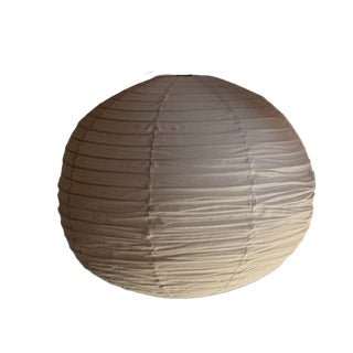Japanese Pendant Light in Rattan and Natural Linen For Sale