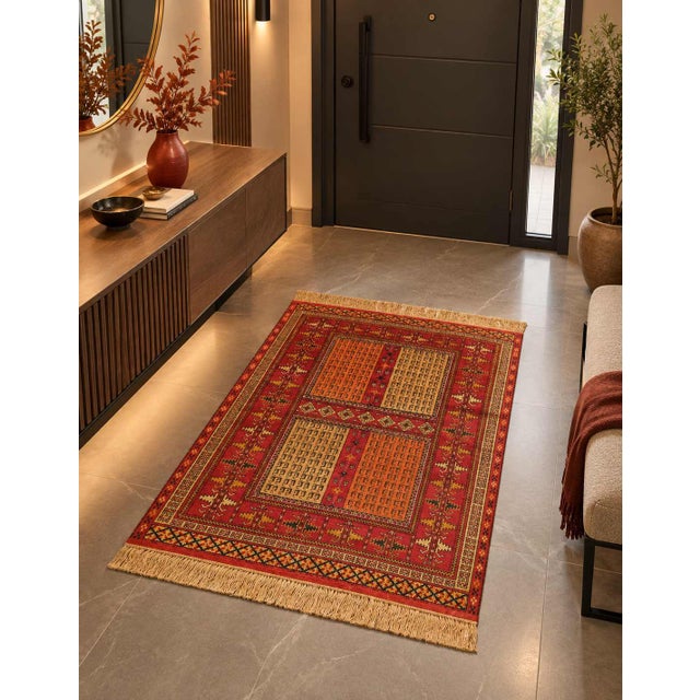 Textile Pasargad DC Double-Sided Hand-Knotted Silk Quchan Rug For Sale - Image 7 of 8