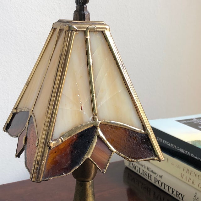 Vintage Art Nouveaux Style Slag Glass Night Light For Sale - Image 12 of 12