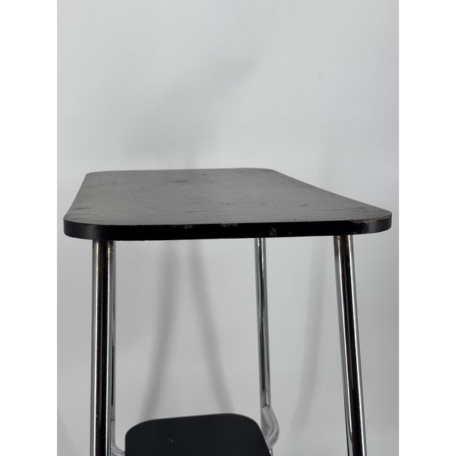 Bauhaus Side Table in Chrome and Wood, 1930s For Sale - Image 11 of 18