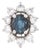 1990s Vintage Daisy Ring in 18 Carat Gold, Natural Sapphire and Diamonds, Size 4.75 For Sale