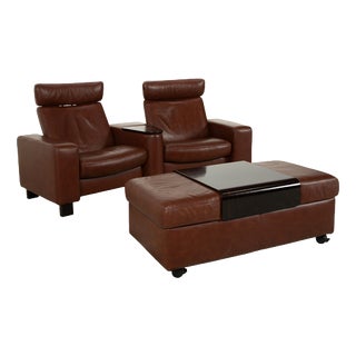 Arion Two-Seater Sofa with Ottoman from Stressless, Set of 2 For Sale