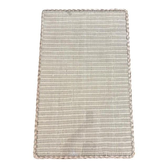 The Antique Victorian Wicker glass top coffee table. The set is crafted from white rattan, wicker, and bentwood, embodying...