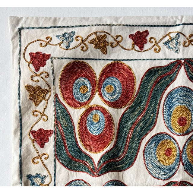 Turkish Embroirdered Pillow Cover in Rich Jewel Tones For Sale - Image 3 of 6