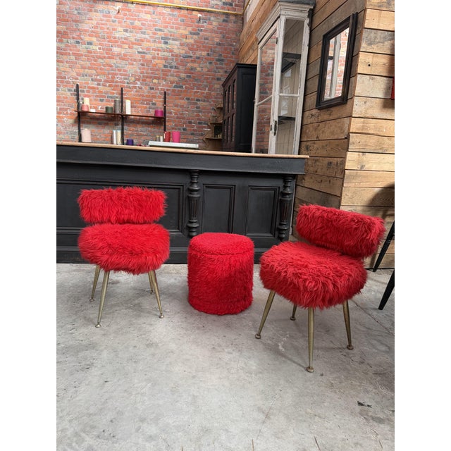 Moumoute Chairs and Ottoman from PELFRAN, France, Set of 3 For Sale - Image 3 of 13