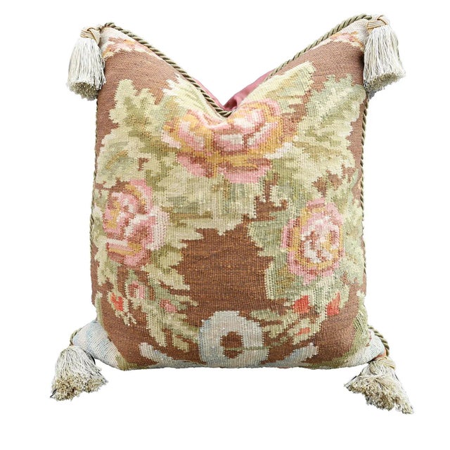 Metal Bessarabian Hand-Woven Wool Pillow For Sale - Image 7 of 7