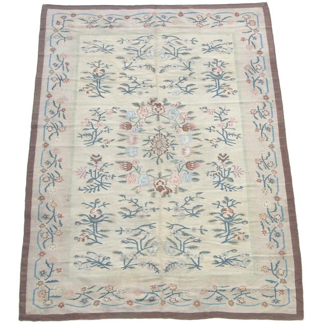 Early 20th Century Early 20th Century Antique Floral Bessarabian Kilim Rug For Sale - Image 5 of 7