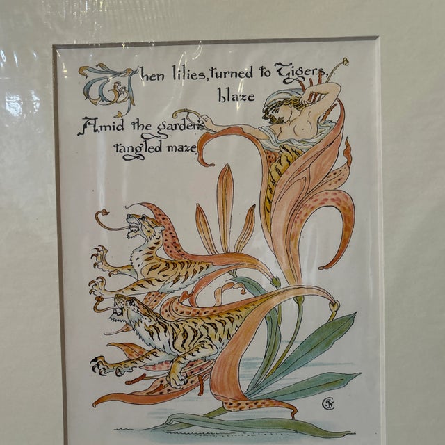 Set of Four Matted Antique Print Chromoliths by Walter Crane. For Sale In Philadelphia - Image 6 of 9