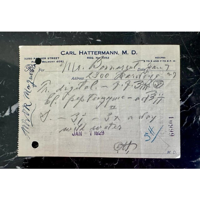 This is a rare and evocative set of 10 original handwritten medical prescriptions, dated January 1929, that showcase the...