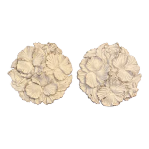 1920s Waverly Studios Cast Iron Hand Painted Curtain Tie Backs - Set of 2