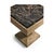 Brown Rustic Oak Pedestal Side Table with Stone Top For Sale - Image 8 of 9
