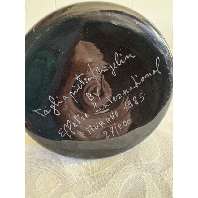 1985 Postmodern Lino Tagliapietra & Marina Angelin for Effetre Murano Glass Decanter, Signed For Sale - Image 9 of 14