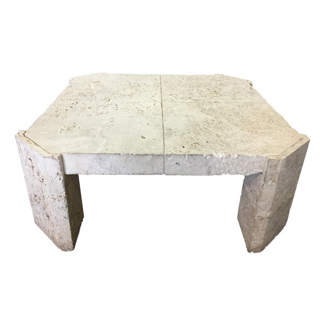 Superb Samuel Marx Style Natural Coquina Coral Stone Coffee Table For Sale