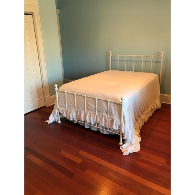 White Rod Iron Full Size Bed With Headboard and Footboard Chairish