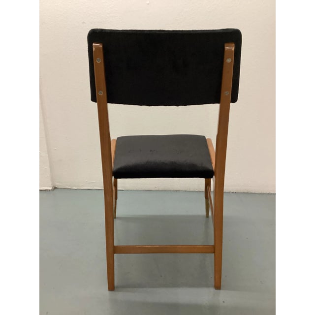 1950s Mid-Century Modern Velvet Couple Dining Chairs by Gio Ponti , Italy 1960s - Set of 2 For Sale - Image 9 of 13