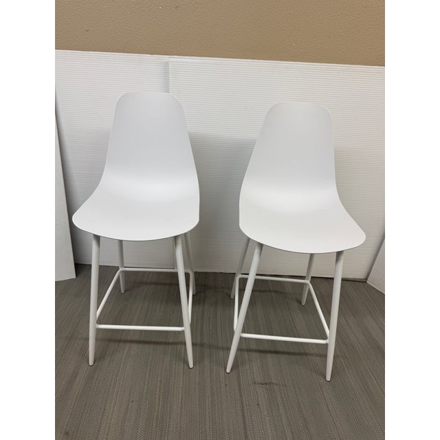 White Article Svelti Pure White Counter Stools, Pair For Sale - Image 8 of 12