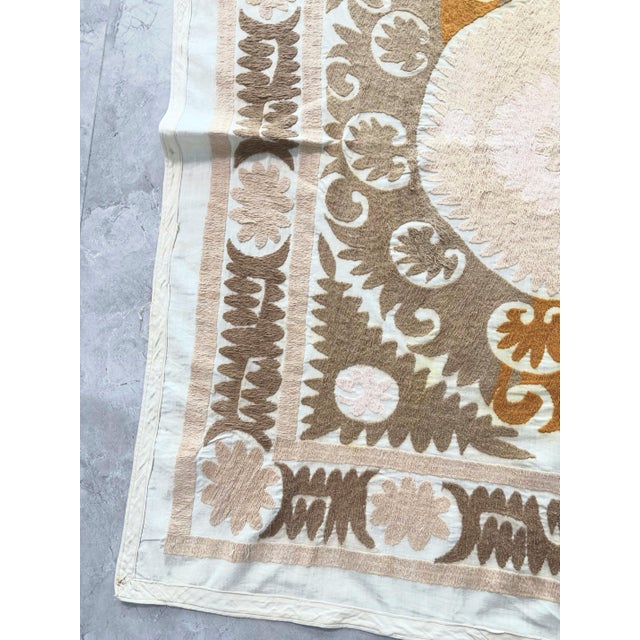 Mid-Century Modern Boho Suzani Embroidery Wall Decor For Sale - Image 3 of 8