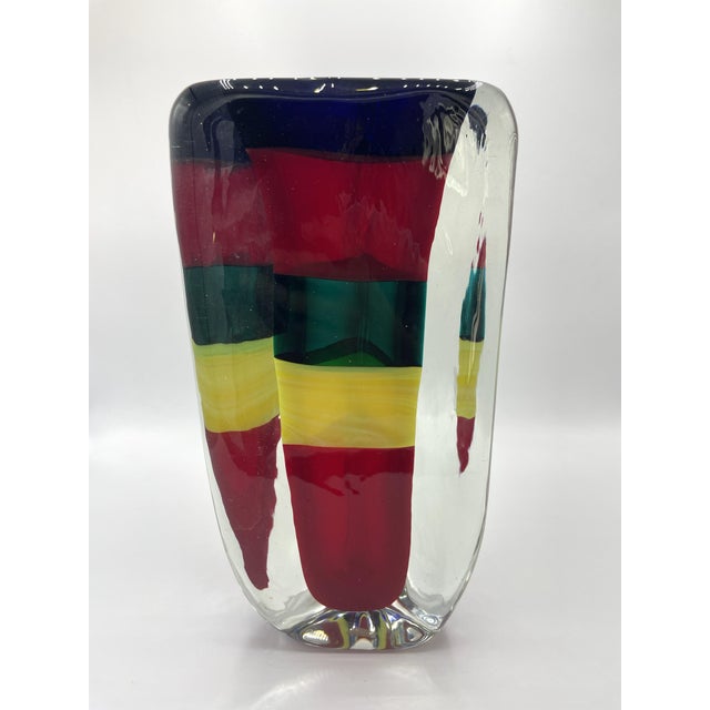 Glass Fasce Sommerso Vase by Fulvio Bianconi for Venini, 1998 For Sale - Image 7 of 7