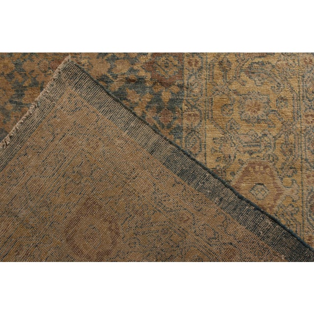 Antique Sultanabad Persian Rug in Beige-Brown and Blue Floral Pattern For Sale - Image 9 of 9