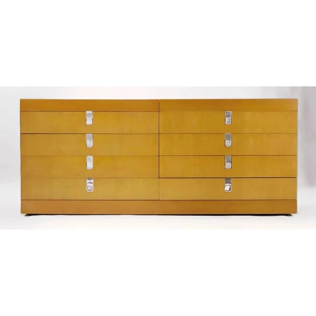 Art Deco Brian Palmer for Baker Birdseye Maple Modular Three-Piece Cabinet For Sale - Image 3 of 7