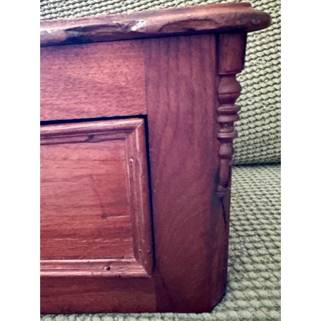 Antique Late 19th Century Rustic Wood Victorian Table Top Storage Box For Sale - Image 10 of 11