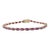 9.36 Carat Genuine Ruby Diamond Tennis Bracelet in 14k Solid Yellow Gold For Sale