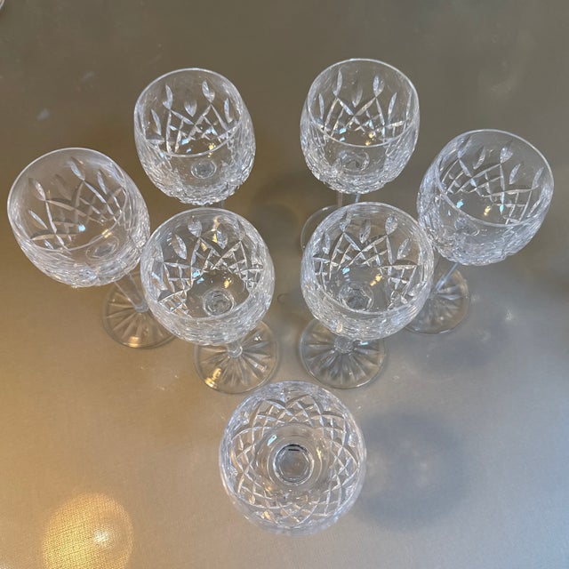 Waterford Lismore Crystal White Wine Glasses, Set of Seven For Sale - Image 10 of 12
