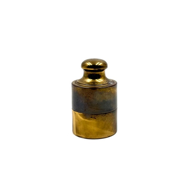 Mid-Century Modern Brass Weight Shaped Table Lighter, Mauro Manetti Italy 1970 For Sale - Image 3 of 12