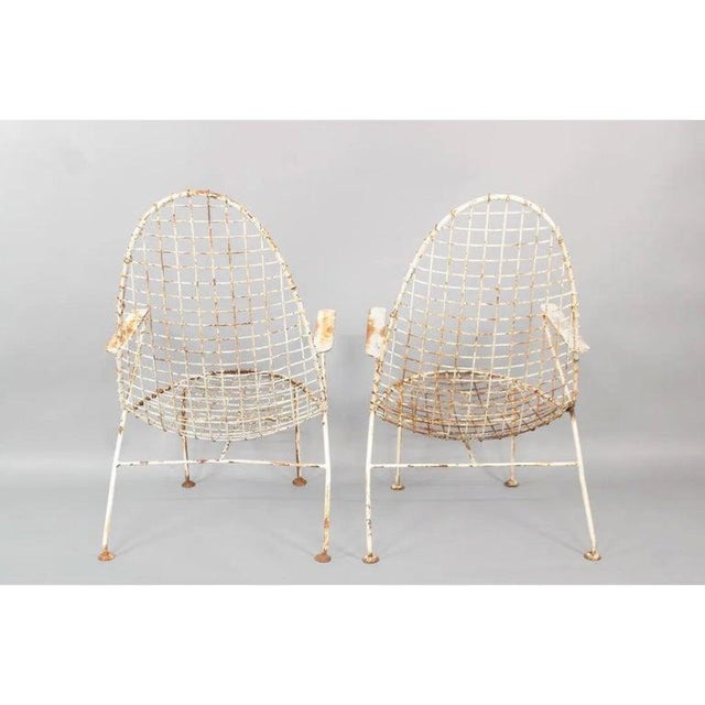 Italian Mid-Century Space Age High-Back Wire Lounge Chairs, Set of 4 For Sale - Image 12 of 17