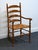Ethan Allen Ethan Allen Heirloom Nutmeg Maple Colonial Early American Ladderback Dining Arm Chair W. Rush Seat 10-6050a For Sale - Image 4 of 9