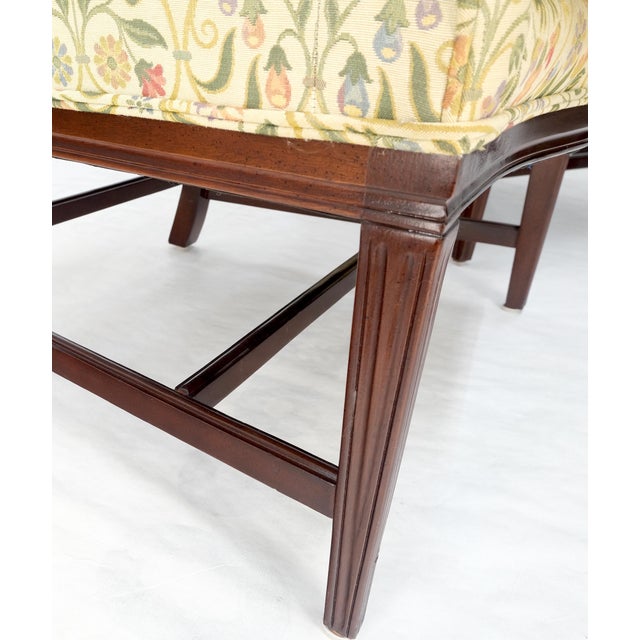 Pair of Deep Profile Antique Wing Arm Chairs Mahogany Legs Federal Style For Sale - Image 16 of 18