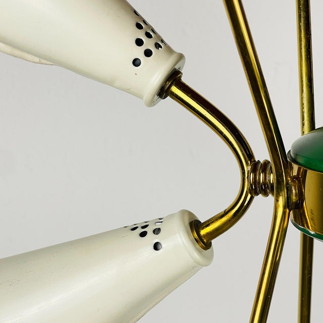 Metal Mid-Century Modern Metal Chandelier from Stilnovo, 1970s For Sale - Image 7 of 18