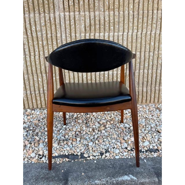 Mid 20th Century Mid Century " Model Casala" Teak Black Vinyl Armchair For Sale In Washington DC - Image 6 of 12