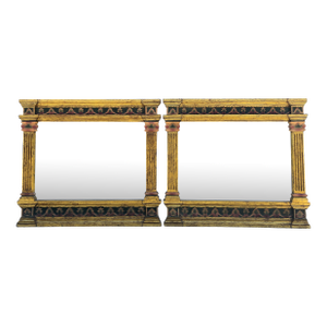 Vintage English Regency Egyptian Giltwood Revival Mirrors- Set of 2