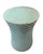 Coastal Vintage Turquoise Glazed Ceramic Quilted Lattice Garden Stool & Accent Table For Sale - Image 3 of 12