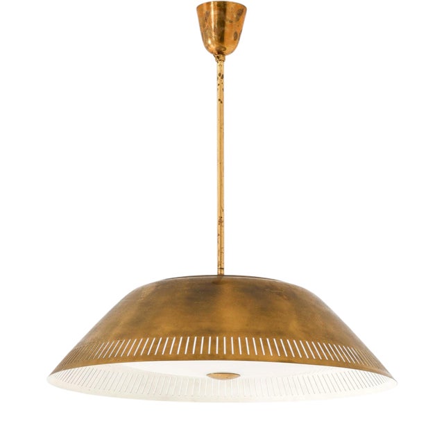 Model 61 Pendant Lamp in Brass, Glass and Plastic by Lisa Johansson-Pape, 1950s For Sale