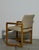 Wood Pair Oak Sled or Loop Base Armchairs in Original Nubby Oatmeal Tweed, 1970s For Sale - Image 7 of 7
