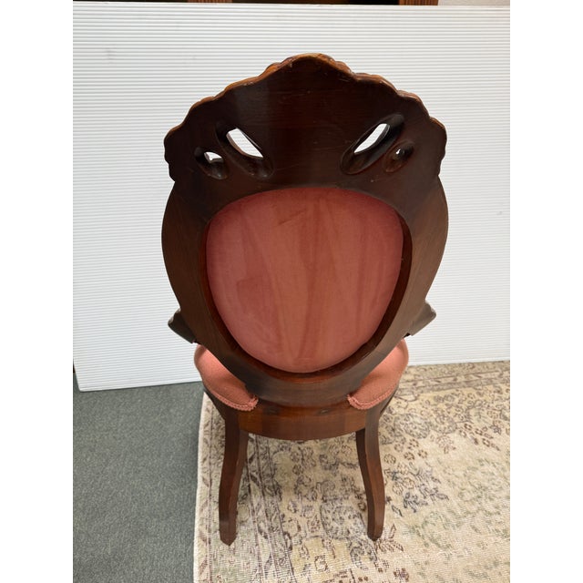 American Wood Carving Company Needlepoint Sitting Chair, Vintage For Sale - Image 9 of 12