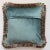 Indian Indian Chinoiserie Velvet Pillow With Fringe - the Sultan Ride in Turquoise For Sale - Image 3 of 6