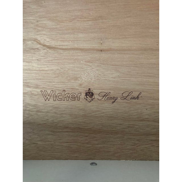 20th C Henry Link for Lexington White Wicker Desk For Sale - Image 10 of 11