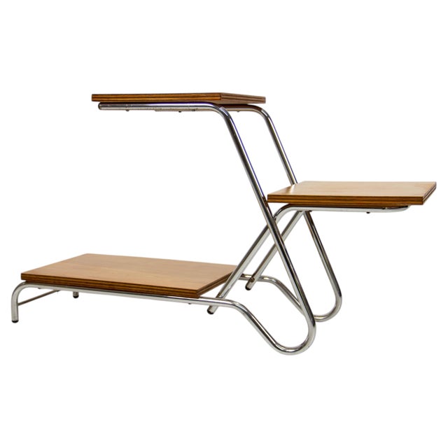 Mid-Century Modern Flower Stand in Chrome and Plywood from Kovona, 1960s For Sale - Image 10 of 10