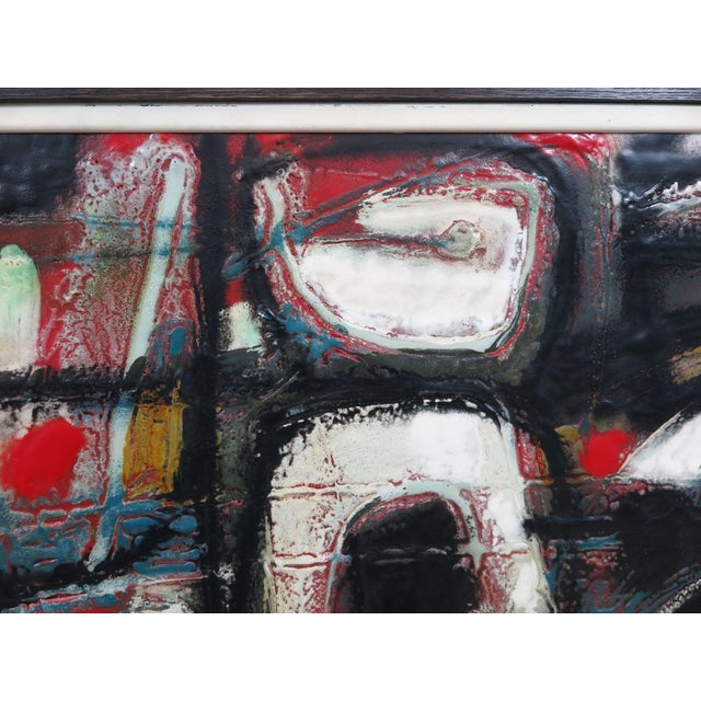 Knud Hørup, Enamel on Copper, Abstract Expressionist Painting, C. 1960s For Sale - Image 4 of 7