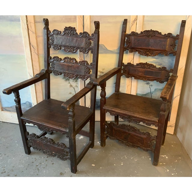 Antique Italian Renaissance Walnut Armchair, Circa 1600 For Sale - Image 12 of 12